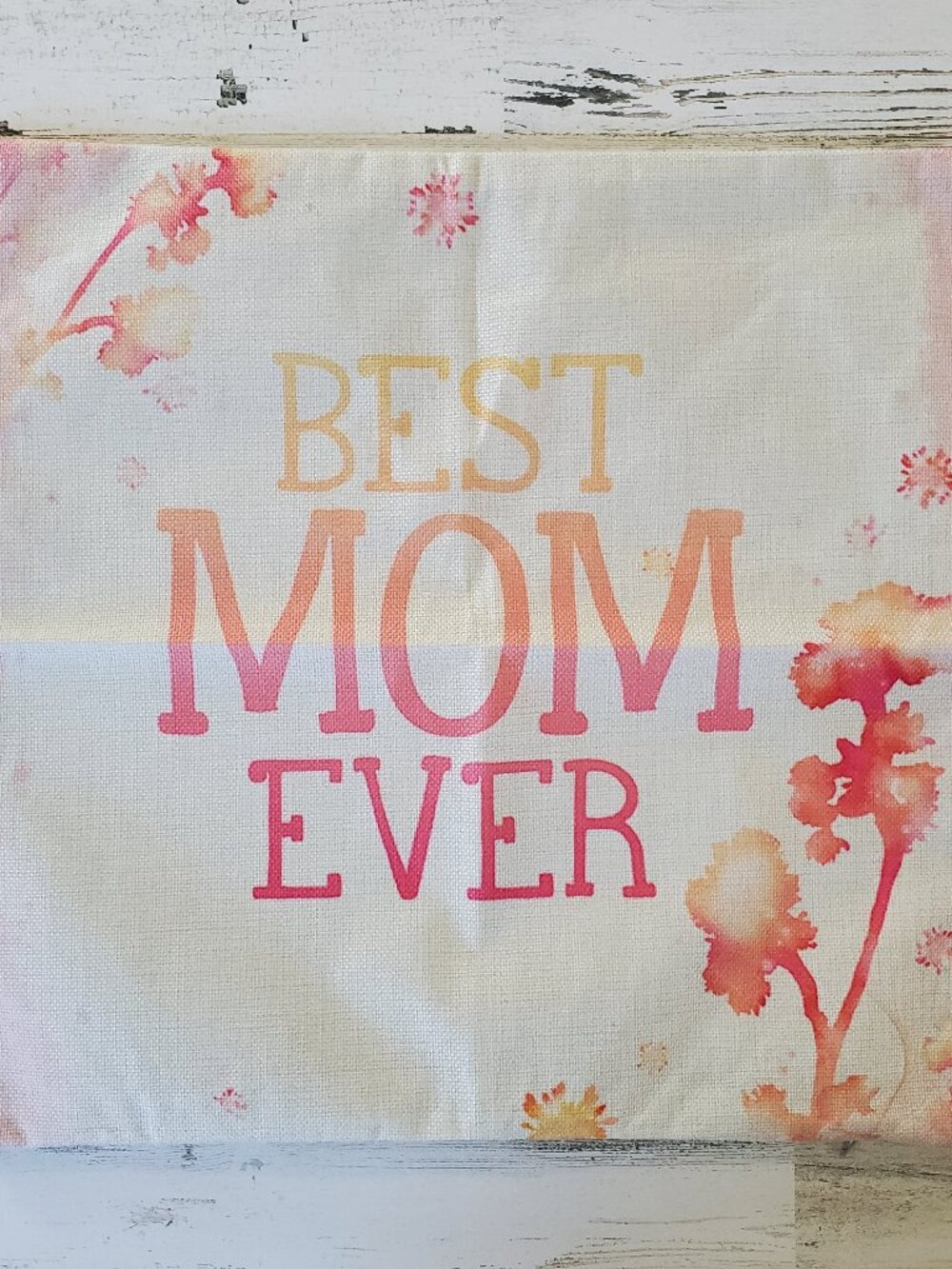 Burlap Mother's Day Accent Throw Pillow Cover NEW